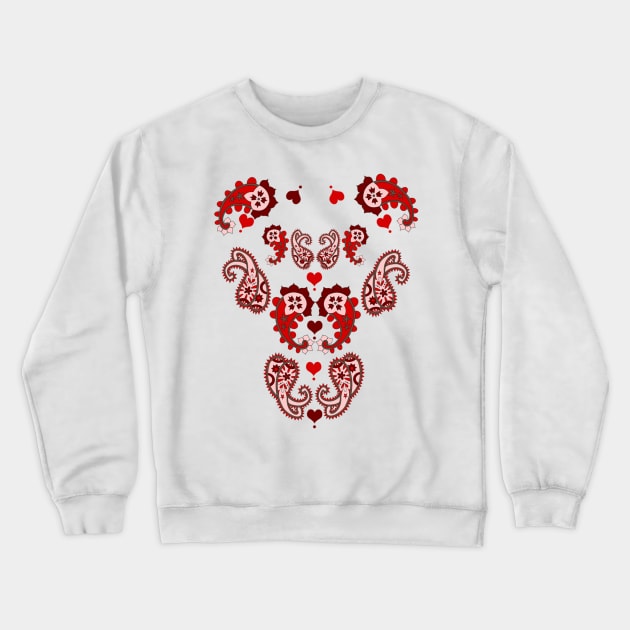 Paisley and Hearts Crewneck Sweatshirt by Gravityx9